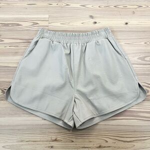 She + Sky Light Gray Shorts Size Medium Faux Leather